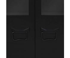 vidaXL Aparador Negro Metal Estilo Industrial 120x35x70 cm Buffet Cómoda Salón