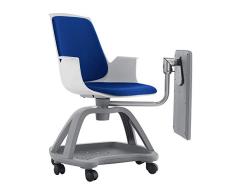 SILLA CONFIDENTE CON RUEDAS Y PALA ESCRITURA DE ROCADA 70X60X50 CM TAPIZADO COLOR NARANJA