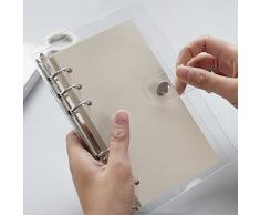 Zhi Jin estándar 6 agujeros redonda transparente suave PVC portátil para carpeta de cartón pantalla hojas sueltas carpeta, color A5-23.5*18cm