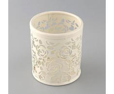itemer pluma lapicero hueco (rosa maquillaje cepillo Holder Cilindro contenedor de almacenamiento de oficina en casa escritorio ordenado (color blanco)