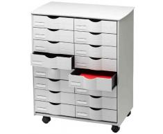 Paperflow - Carro auxiliar de 16 cajones con ruedas, color gris