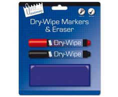 Just Stationery Marcador y Borrador de Pizarra Blanca (Paquete de 2)