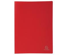 Exacompta 8555E - Carpeta de 50 fundas PVC, A4, color rojo