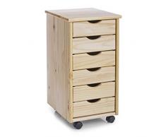Zeller 13183 - Cajonera con ruedas (madera de pino, 34 x 39 x 65 cm)