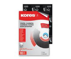 Kores 7528492 - Papel carbón (100 hojas A4), negro