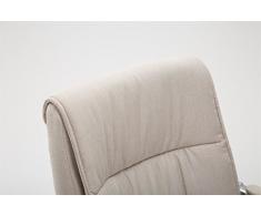 CLP Silla De Reuniones Estilo Cantilever Sievert Tapizada En Tela I Silla De Conferencias con Reposabrazos I Silla De Oficina Sin Ruedas IColor: Crema