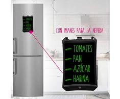 Woxter Smart Pad 90 Black - Pizarra electrónica, Tableta de escritura de 9, Tonalidad Verde, Sensor de presión (10-200g), pila CR2016, Imanes para Nevera, color negro