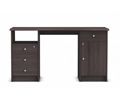 Escritorio mesa de estudio 135cm. Roble vulcano, Para ordenador, despacho, habitación juvenil