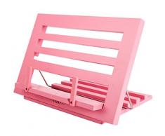 Exerz Soportes para Libros de Cocina/Soporte de Madera para Leer Libros de Cocina/Soporte para Recetario de Cocina Sostenedor para Libros- Ajustable/para Libros iPad Tabletas- 34x24x2cm (Rosado)