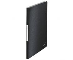 Leitz Carpeta de fundas, A4, 40 fundas, Capacidad para 80 hojas, Fundas transparentes, Negro satinado, Gama Style, 39590094