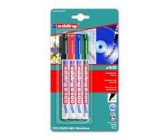 Edding 4-8400-4-1999 - Rotuladores permanentes para CD y DVD (0,5 - 1 mm, 4 unidades), varios colores