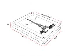 AMEITECH Marcos de acrílico, 10 x 15 cm Conjunto de Bloques de Doble Cara Transparente, Marco de Fotos magnético sin Marco de Escritorio - Paquete de 2