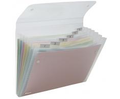 REXEL 2102033 - Carpeta Fuelle ICE 6 Compartimentos DIN A4 Color Transparente, 120 Hojas