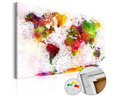 murando - Cuadro - Tablero de corcho 120x80 cm - Cuadro sobre corcho - Mapamundi Mundo Continente Madera - k-B-0018-p-a