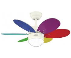 Westinghouse Lighting Turbo II Ventilador de Techo E14, 60 W, Blanco