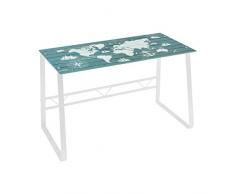 Mesa Escritorio de Cristal Blanca Vintage para Dormitorio Bretaña - LOLAhome