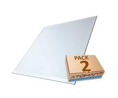 Pack 2x Luminaria Panel LED 60x60 cm, 40W Ultrafino. Color Blanco Frio (6500K). Idoneo Techo Modular. 3200 Lumenes. A++