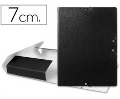 CARPETA PROYECTOS LIDERPAPEL FOLIO LOMO 70MM CARTON GOFRADO NEGRA