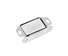 sourcingmap® 2Pcs Cierre Magnético Persiana Metálica Soporte Físico Armario Archivador De Pestillo De Puerta De Muebles