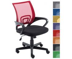 CLP Silla De Escritorio Genius En Tejido De Malla I Silla De Ordenador Giratoria & Regulable en Altura I Silla De Oficina Ligera I Color: Rojo