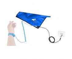 Minadax® Juego Antiestático | Tapete Antiestático Azul - Cuna De La Muñeca - Cable De Tierra | Incl. Accesorios