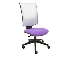Centrosilla© Silla giratoria operativa Flesh ergonómica con respaldo en malla blanca transpirable asiento morado y contacto permanente colores personalizables a tu gusto - silla de oficina profesional
