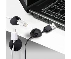Avantree, Pack de 9 Clips Duraderos para Cable, Sostiene y Esconde los cables en la Mesa, Organiza y Gestiona los cables de alimentación de la TV, PC, Portátil