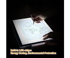 Caja de Luz Para Calcar, LED Light Tracing Pad,Dibujo Copiadora Escritorio Protección Ojos Diseño A4 Tacto Ligereza Ajustable Inteligente para el artista Cartón Hacer Sketch Educación Diseño