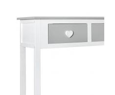 Rebecca Mobili Consola gris, mesa escritorio para el dormitorio, madera, estilo shabby, sala de estar pasillo - Medidas: 80 x 80 x 30 cm ( AxANxF) - Art. RE4193