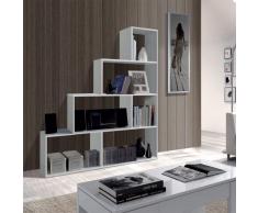 Habitdesign 002255BO - Estantería Decorativa, Acabado en Blanco Brillo, Medidas: 145 cm (Largo) x 145 cm (Alto) x 29 cm (Fondo)
