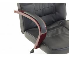 De cuero silla de masaje de silla giratoria de oficina "San Diego" con masajes de colour negro, de los pies de la Cruz y los apoyabrazos de madera de oficina sillón de más