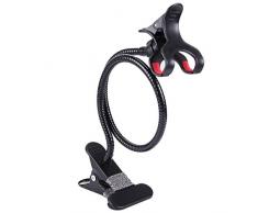DFV mobile - Soporte Brazo Metal Flexible con Pinza para Teléfono y Base con Clip. Multifunción: Escritorio, Cabecero Cama, Coche, Sofá. para => XIAOMI REDMI S2 (REDMI Y2) > Negra