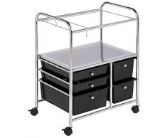 Honey Can Do CRT-01512 - Carrito con 5 cajones para colgar carpetas, 38,7 x 54,6 cm, color negro