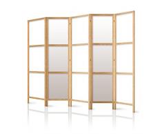 murando - Biombo XXL 225x171 cm - 5 Paneles Lienzo de Tejido no Tejido Tela sintética Separador Madera Design de Moda Hecho a Mano Deco Home Office Japón p-A-0009-z-c