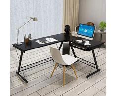 Escritorio de la computadora Simple moderna en forma de L Oficina de rincón de ordenadores de escritorio multipropósito Estación de Trabajo PC for el hogar Inicio Oficina Escritorio esquinero