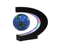 Globo Flotante de Levitación Magnética con Forma de C - Rotación del Mapa del Mundo con Luces LED para la Educación Enseñanza Inicio Oficina de Decoración de Escritorio Regalo de Cumpleaños