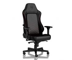 noblechairs Hero Silla de Gaming - Silla de Oficina - Cuero Sintético PU - Diseño de Asiento de Carreras - Negro/Rojo