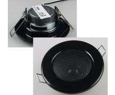 Altavoz empotrable para techo (aspecto de foco halógeno, tamaño mini, 8 cm de diámetro, 6 cm de diámetro para instalación), color negro
