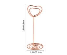 TOYANDONA - Portaclips de número de Mesa de Papel con Forma de corazón, para Bodas, Fiestas, Color Dorado y Rosa (10 Unidades)