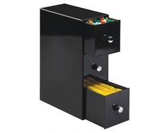 InterDesign Caja de Almacenamiento con Cajones Giratorios, Negro, 17.8x8.5x25 cm