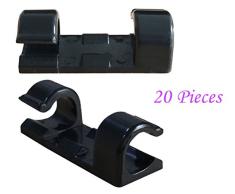 Porta Cables Clips Para Cables Autoadhesivo aacute mara de Tablero Autos Eescritorio de Oficina Peque Ntilde os Porta Cables Luces pl aacute stica para Administrar Cables Paquete de 20 Negro