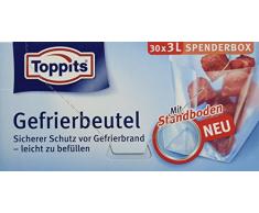 toppits gefrierbeutel, 3 litros, atril suelo, (1 x 30 unidades), transparente
