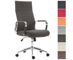 CLP Silla De Oficina Kolumbus En Tela I Silla De Escritoria Ergonómica & con Ruedas I Silla Ejecutiva con Altura Regulable & Giratoria I Color: Gris Oscuro