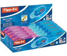 Tipp-Ex - Cinta correctora Microtape Twist, 5 mm x 8 m, color azul y naranja (10 unidades)