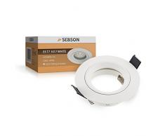 SEBSON® Foco empotrable techo, redondo, aluminio, blanco, incl. GU10 casquillo (LED/Halógeno)