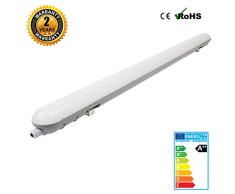 Luminaria Regleta Estanca LED 120Cm Led Integrado Parking Garages Tuneles Pasillos Talleres Coches Larga Duracion Blanco Frio