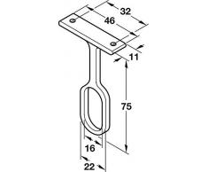 2 soportes para armario ovalados de 15 mm de ancho, acabado cromado pulido