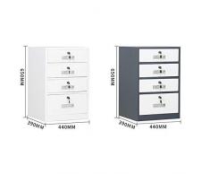 Archivadores Cajonera Móvil De Hierro De Gran Capacidad For El Hogar O La Oficina Archivador De Hierro Móvil Con Cerradura Antirrobo Cajón Multicapa Completamente Ensamblado Blanco Caja de almacenamie