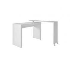 Tumueblekit ME900301XXXBL Mesa Escritorio De Oficina para Ordenador con Sistema Giratorio, Mdp, Blanco, 81X120X46