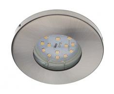 Trango 6 paquete IP44 acero inoxidable Luz empotrada LED TG6729IP-062MOSD incluido 6x Módulo LED regulable ultra plano, solo 3 cm de profundidad de montaje, luz empotrada, lámpara de techo, puntos